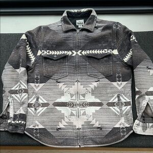 Woolrich Lightweight Shirt Jacket with Geometric Pattern